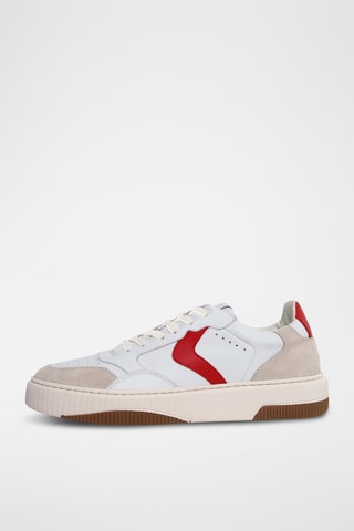 Baskets en cuir - Blanc et rouge