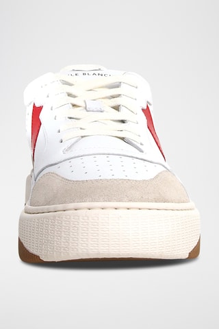 Baskets en cuir - Blanc et rouge