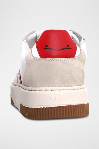 Baskets en cuir - Blanc et rouge