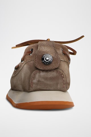 Chaussures bateau en nubuck - Taupe