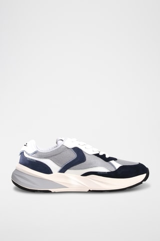 Baskets en cuir - Gris et bleu marine