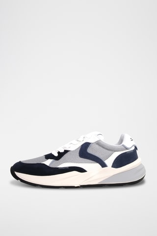 Baskets en cuir - Gris et bleu marine