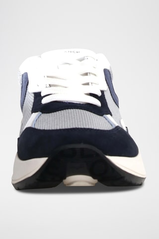 Baskets en cuir - Gris et bleu marine