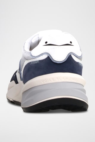 Baskets en cuir - Gris et bleu marine