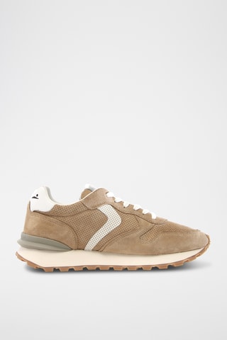 Baskets en cuir - Beige clair et blanc