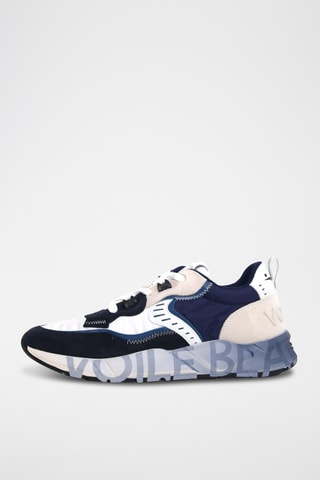 Baskets en cuir - Bleu marine et blanc