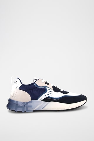 Baskets en cuir - Bleu marine et blanc