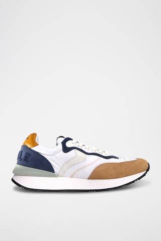 Baskets en cuir - Camel et écru