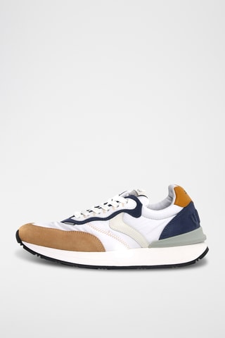 Baskets en cuir - Camel et écru