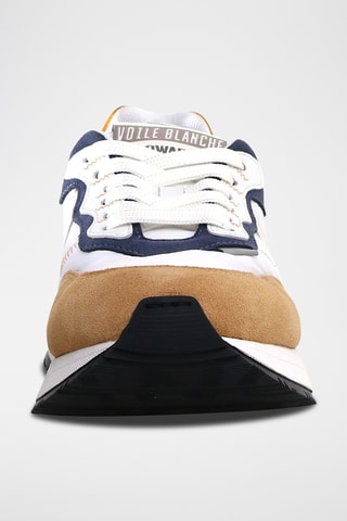 Baskets en cuir - Camel et écru