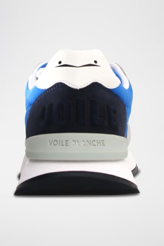 Baskets en cuir - Gris clair et bleu électrique