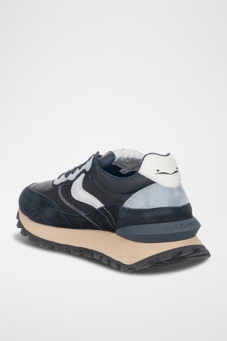 Baskets en cuir de chèvre nubuck - Bleu marine