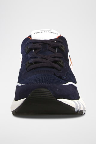 Baskets en cuir - Bleu marine et orange