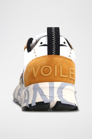 Baskets en cuir - Blanc et orange