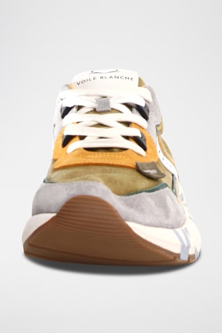 Baskets en cuir - Kaki et gris