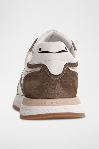 Baskets en cuir - Taupe et blanc