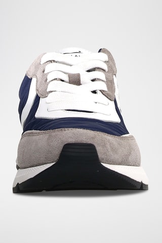 Baskets en cuir - Gris foncé et bleu marine