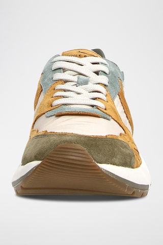 Baskets en cuir - Kaki et beige