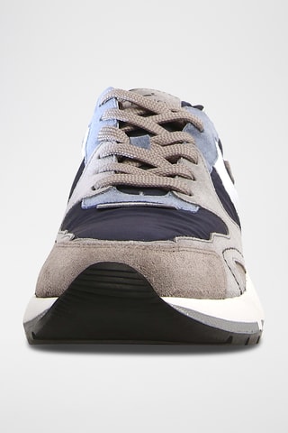 Baskets en nubuck - Gris et bleu marine