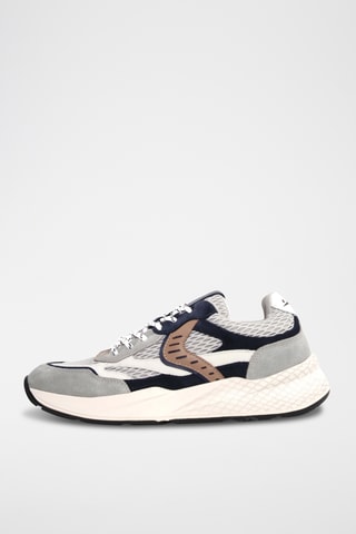 Baskets en nubuck - Gris clair et bleu nuit