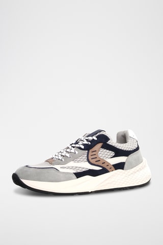 Baskets en nubuck - Gris clair et bleu nuit