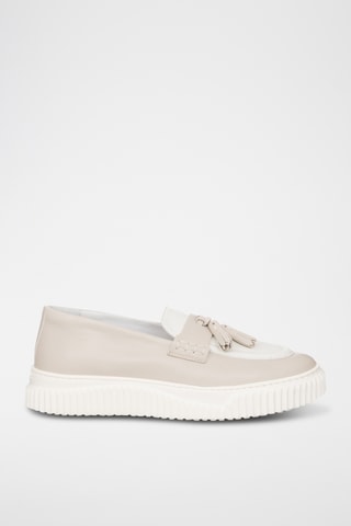 Mocassins en cuir - Ecru
