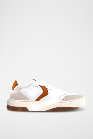 Baskets en cuir - Blanc et marron