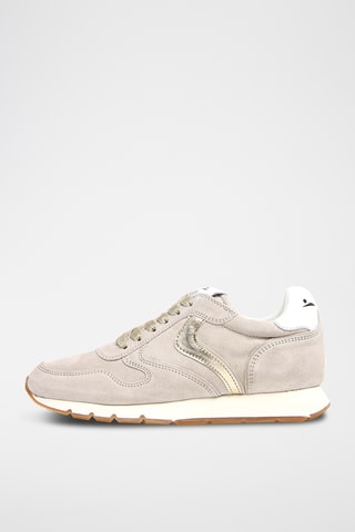 Baskets en cuir - Gris clair et doré