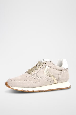 Baskets en cuir - Gris clair et doré