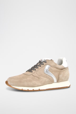 Baskets en cuir - Marron clair et argenté