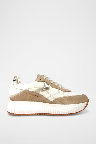 Baskets plateformes en cuir - Beige