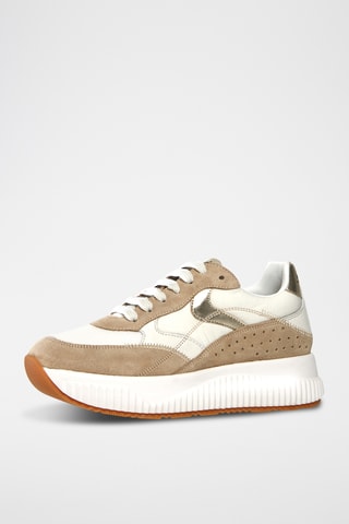 Baskets plateformes en cuir - Beige