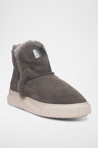 Bottines fourrées en nubuck - Gris foncé