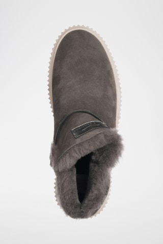 Bottines fourrées en nubuck - Gris foncé