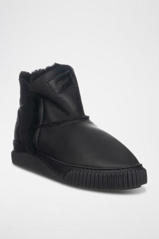 Bottines fourrées en nubuck - Noir