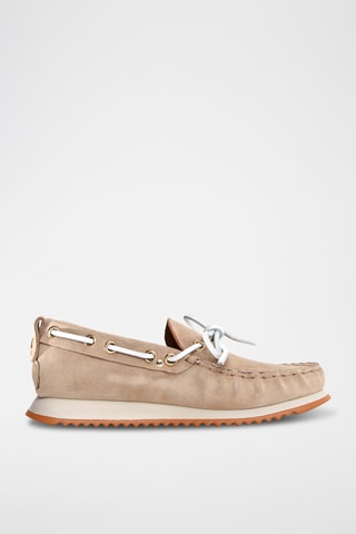 Chaussures bateau en nubuck - Beige