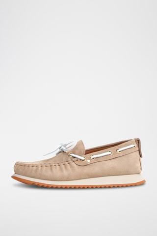 Chaussures bateau en nubuck - Beige