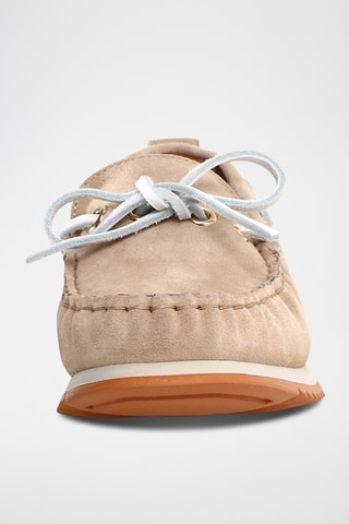 Chaussures bateau en nubuck - Beige