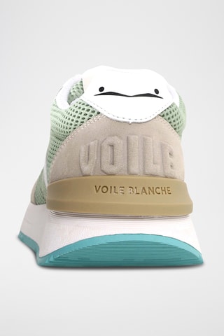 Baskets en cuir - Beige et vert