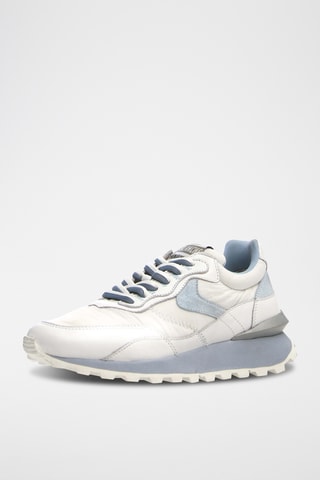 Baskets en cuir - Blanc et bleu clair