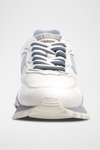 Baskets en cuir - Blanc et bleu clair