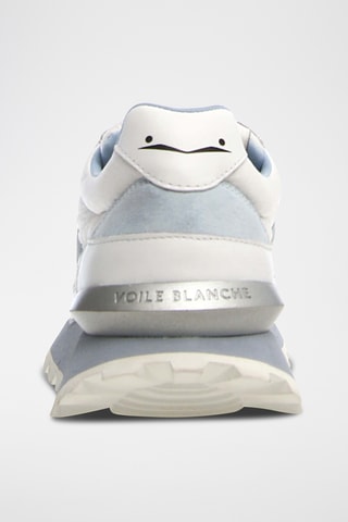 Baskets en cuir - Blanc et bleu clair