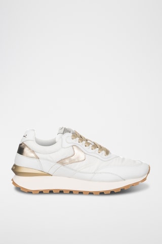 Baskets en cuir - Blanc et doré