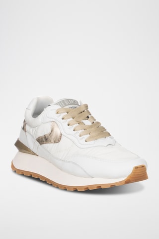 Baskets en cuir - Blanc et doré