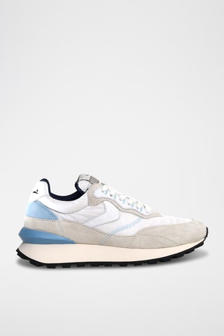 Baskets en cuir - Blanc et ciel