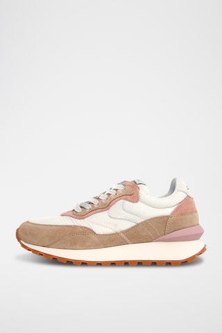 Baskets en nubuck - Beige et blanc