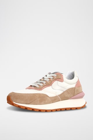 Baskets en nubuck - Beige et blanc