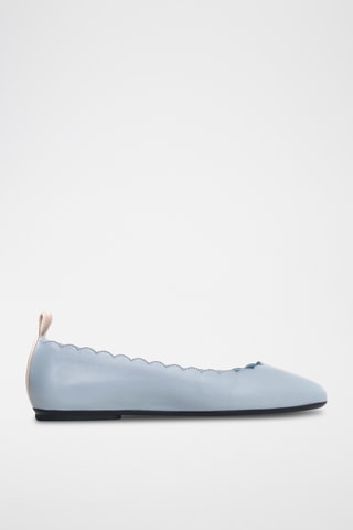 Ballerines en cuir - Gris clair