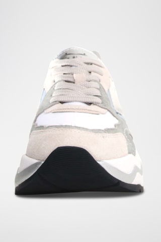 Baskets en cuir - Ciel et beige