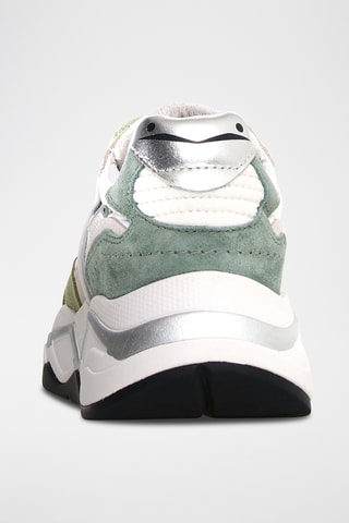 Baskets en cuir - Ecru et vert sauge